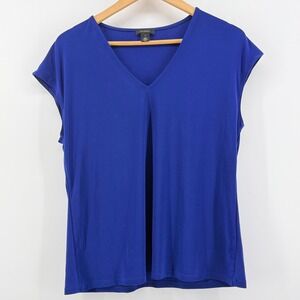 Halogen Cap Sleeve NWT Royal Blue V-Neck Blouse S Quiet Luxury Career